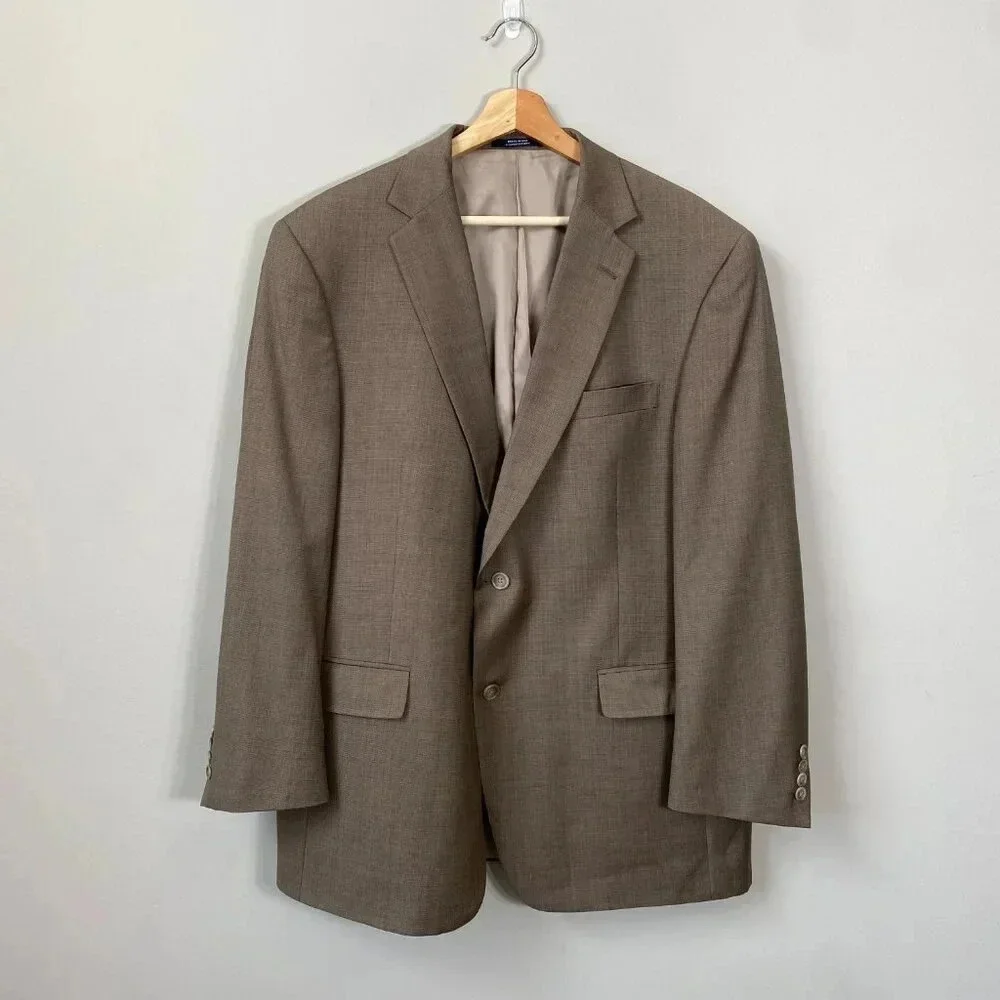 Hart Schaffner Marx Wool Sport Coat Dinner Jacket Blazer Men's 44R Brown Career